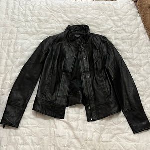 Lucky brand leather motorcycle jacket black